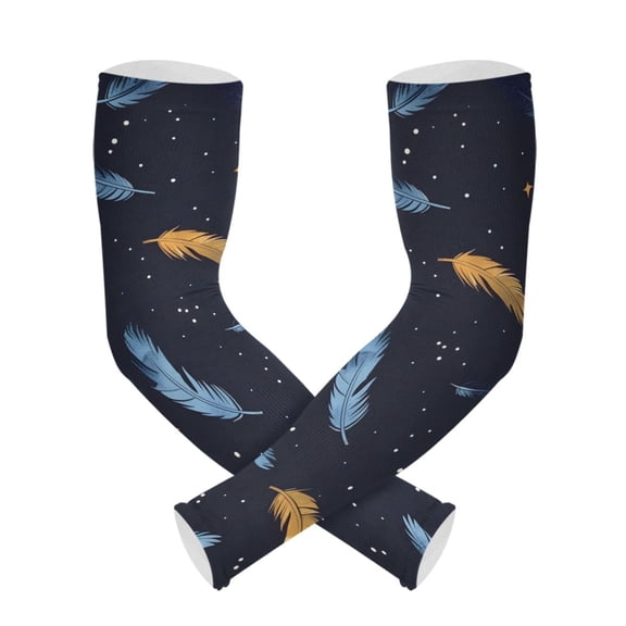 ALAZA Falling Feathers UV Sun Protection Arm Sleeves UPF 50+ Compression Cooling Sleeve 1 Pair