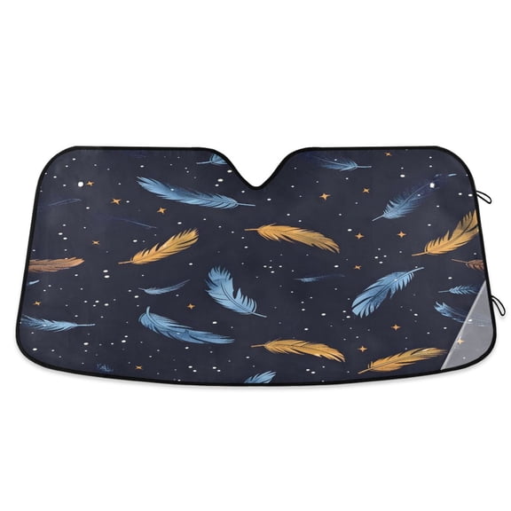 ALAZA Falling Feathers Windshield Sun Shade Car Foldable Visor Block UV Rays Protector 55"x27.6"