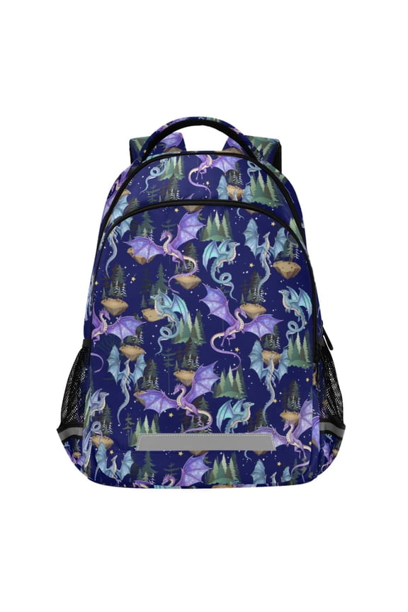 Fantasy Dragons Pattern Backpack Elementary School Bags Student Bookbag Travel Rucksack