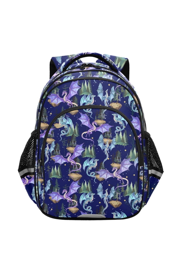 Fantasy Dragons School Backpack Elementary Bag Student Bookbag Travel Rucksack