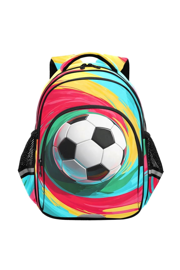 Fantasy Soccer Balls School Backpack Elementary Bag Student Bookbag Travel Rucksack