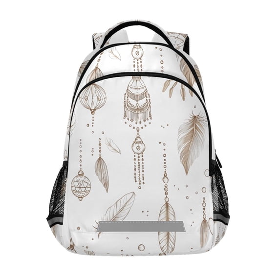 ALAZA Feather Mandala Backpack Elementary School Bag Bookbag Travel Rucksack
