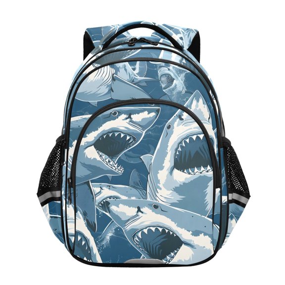ALAZA Fierce Sharks School Backpack Elementary Bag Bookbag Travel Rucksack
