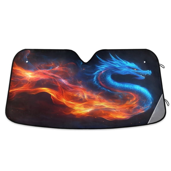 ALAZA Fire Dragon Windshield Sun Shade Car Foldable Visor Block UV Rays Protector 57"x31.5"