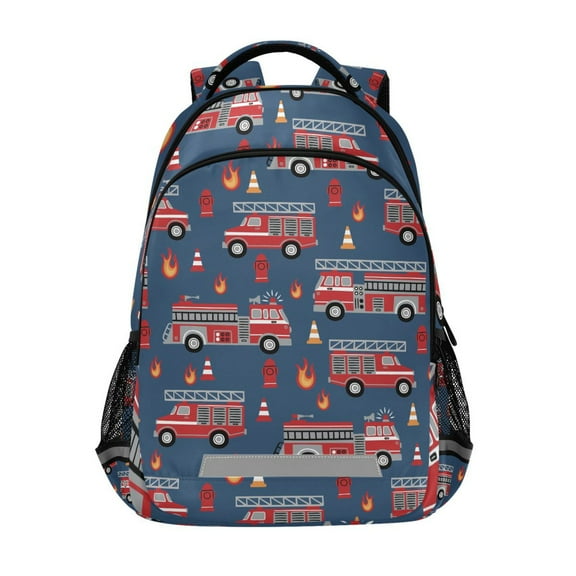 ALAZA Fire Trucks Backpack Elementary School Bag Bookbag Travel Rucksack