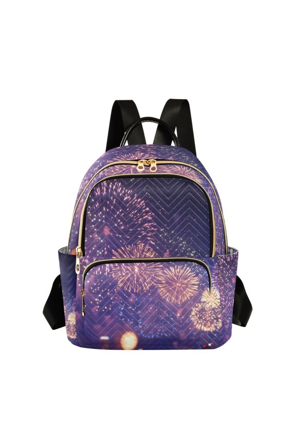 Fireworks Blooming Scene Womens Travel Laptop Backpack Large Daypack Ladies Shoulder Bags S