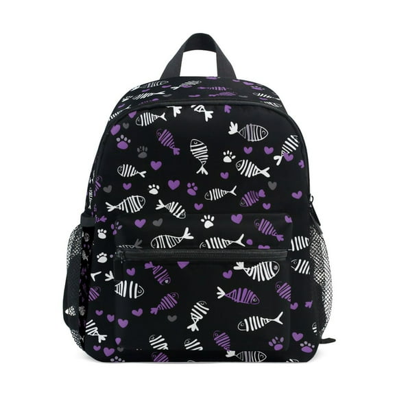 ALAZA Fish Bone Hearts School Backpack Small Bookbag Mini Bags