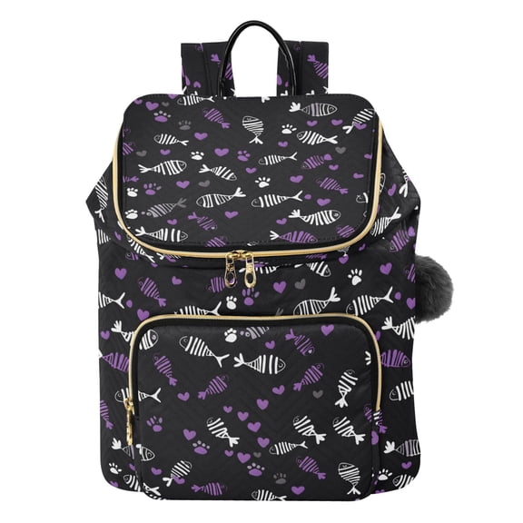 ALAZA Fish Bone Hearts Travel Backpack Laptop Bag Large Capacity Daypack