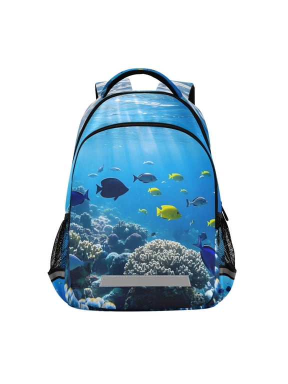 Fish Ocean Kids Backpack Elementary School Bag Children Bookbag Travel Rucksack