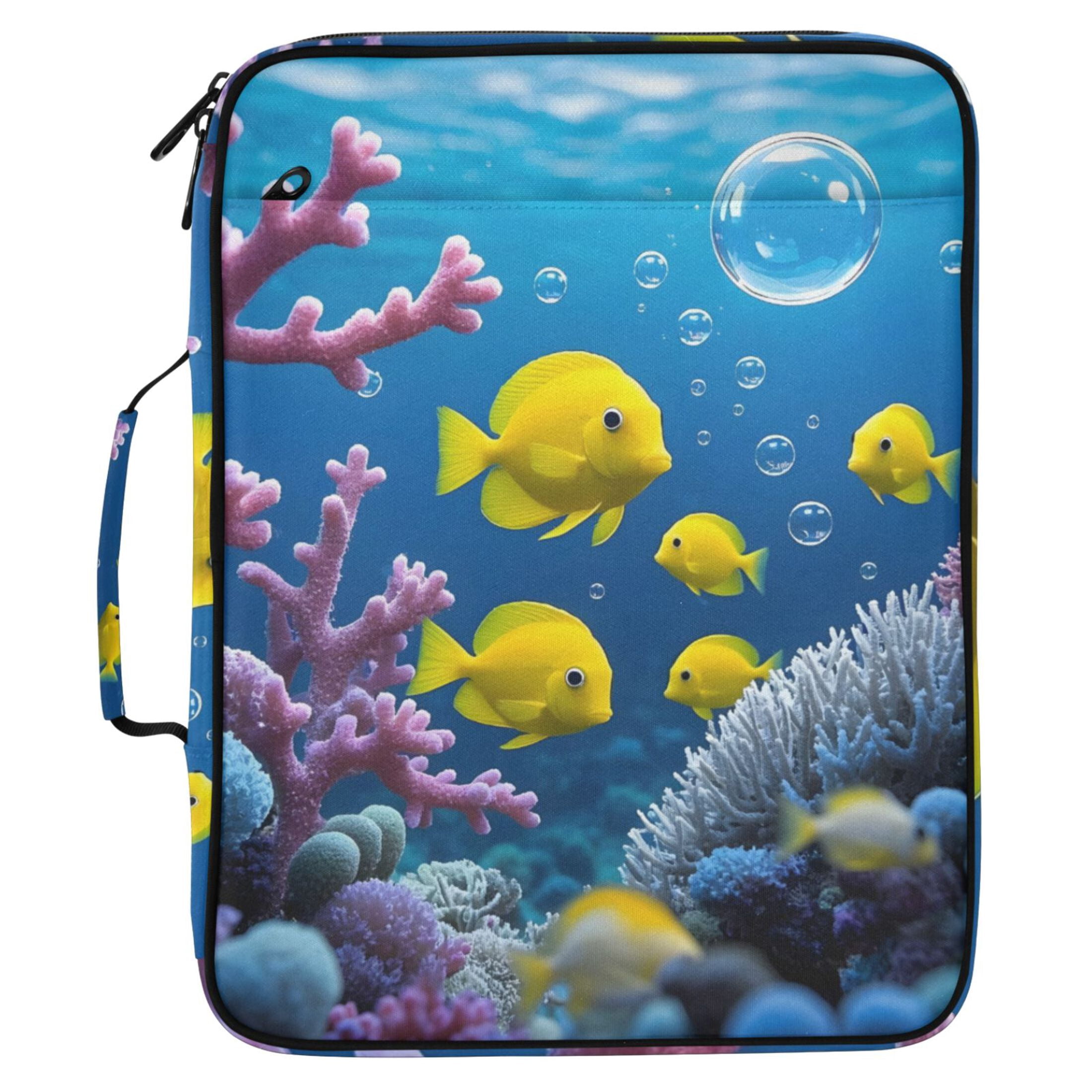 ALAZA Fish in Ocean Pattern Expanding Accordion File Folder 3 Ring ...