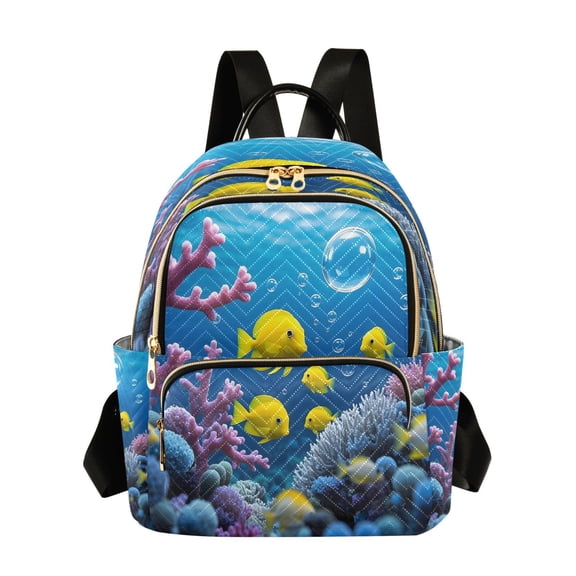 ALAZA Fish in Ocean Womens Travel Laptop Backpack Large Daypack Ladies Shoulder Bags M