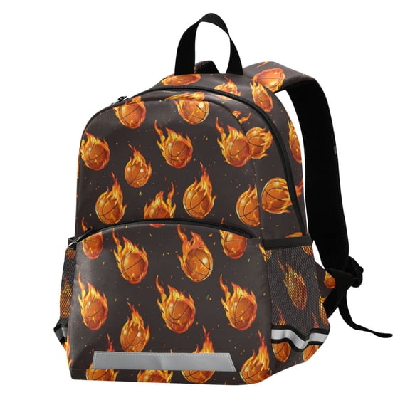 ALAZA Flaming Basketballs School Backpack Elementary Student Bookbag