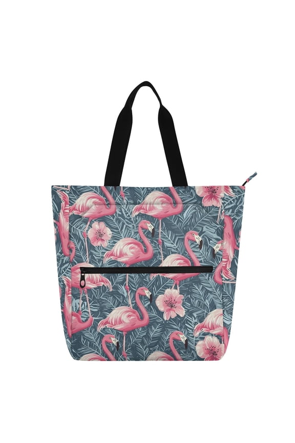 Flamingo Tropical Flower School Book Bag Kids Tote Bags Handbag