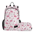 thumbnail image 1 of ALAZA Flamingo and Floral School Backpack Lunch Box Set Student Bookbag, 1 of 7