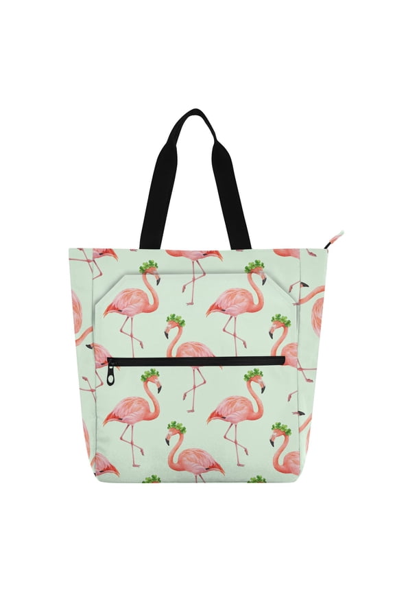 Flamingo with Clover School Book Bag Kids Tote Bags Handbag