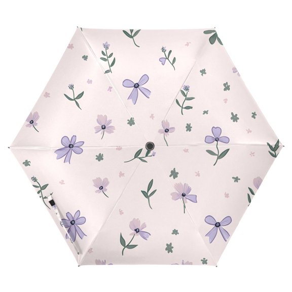 ALAZA Floral Bows UPF 50+ Compact Folding Umbrella for Rain Travel Umbrella Packable