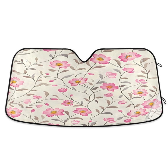 ALAZA Floral Leaves Windshield Sun Shade Car Foldable Visor Block UV Rays Protector 55"x27.6"