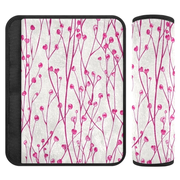 ALAZA Floral with Heart Shape Car Seat Belt Adjuster Neck Covers Shoulder Cushions Pads S