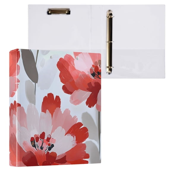 ALAZA Flower Oil Paint Hardcover 3 Ring Binder 1.5" Round Rings Interior Pockets Binders Organizer 1 Pack