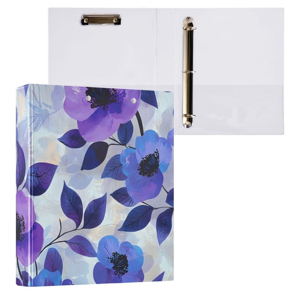 ALAZA Flower Oil Paint Hardcover 3 Ring Binder 1.5" Round Rings Interior Pockets Binders Organizer 1 Pack