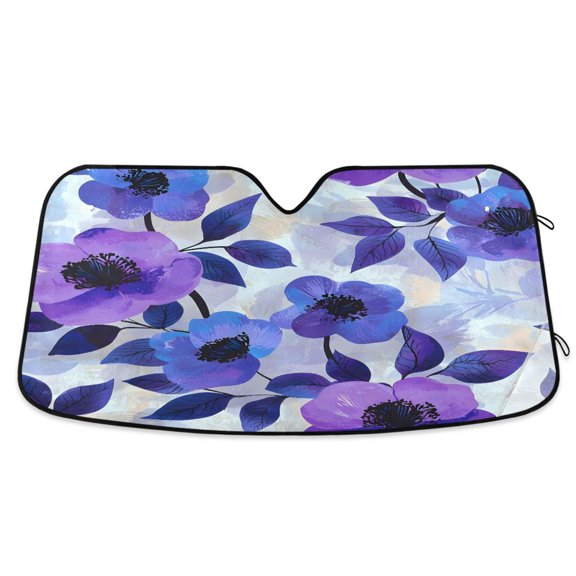 ALAZA Flower Oil Paint Windshield Sun Shade Car Foldable Sun Visor Block UV Rays Protector 53"x23.5"