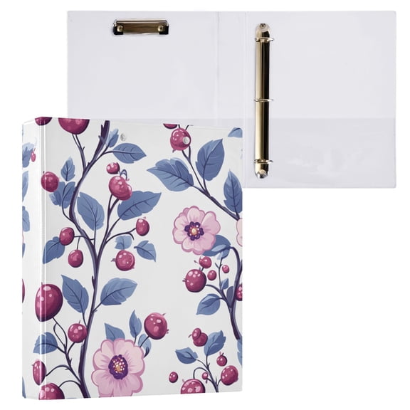 ALAZA Flower Paint Hardcover 3 Ring Binder 1.5" Round Rings Interior Pockets Binders Organizer 1 Pack