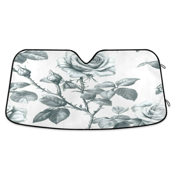 ALAZA Flower Watercolor Windshield Sun Shade Car Foldable Sun Visor Block UV Rays Protector 55"x27.6"