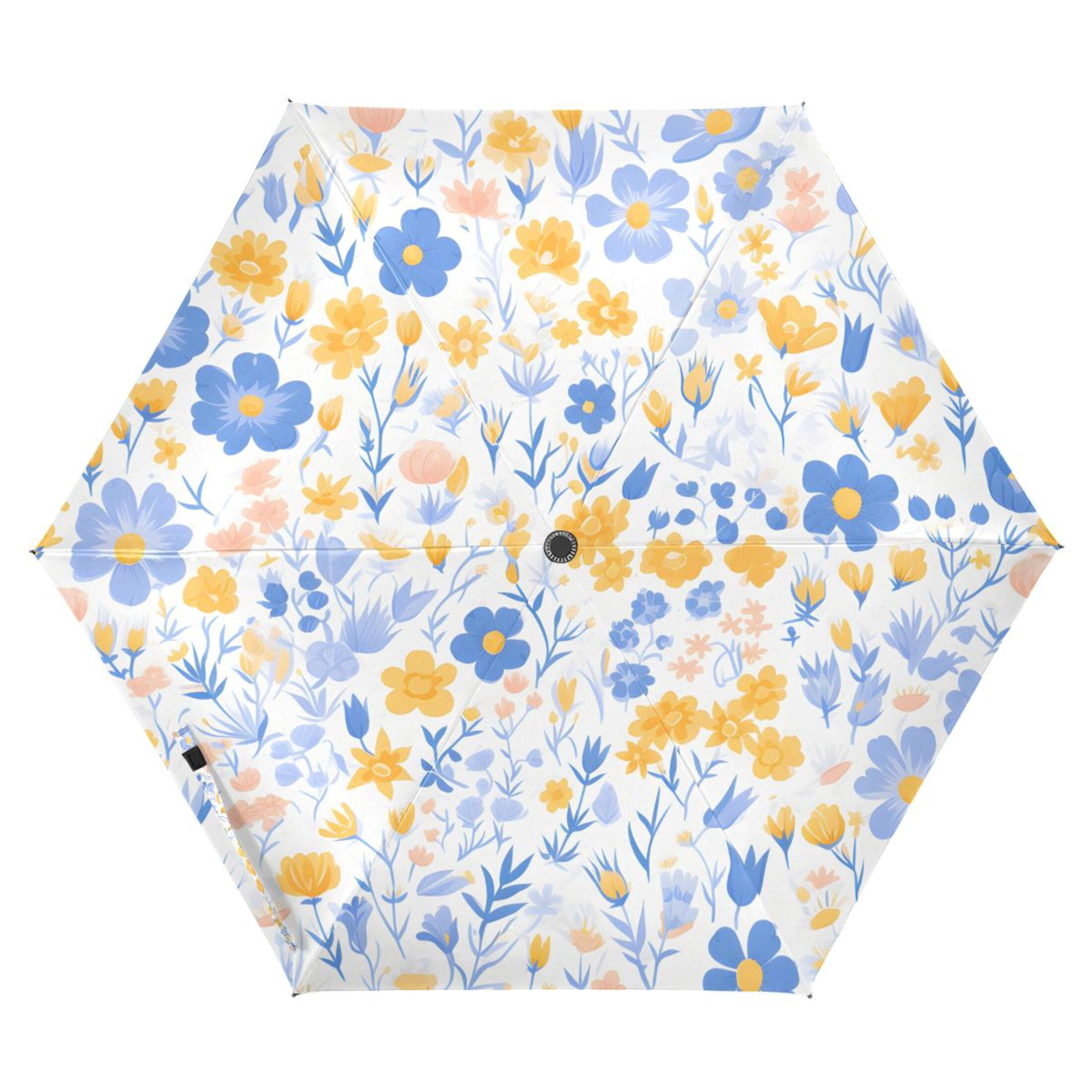 ALAZA Flower-a6 UPF 50+ Compact Folding Umbrella for Rain Travel Umbrella Packable
