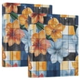 thumbnail image 1 of ALAZA Flower on Checkered Grid Pattern Hardcover 3 Ring Binder 1.5" Round Rings Interior Pockets Binders Organizer 2 Pack, 1 of 9