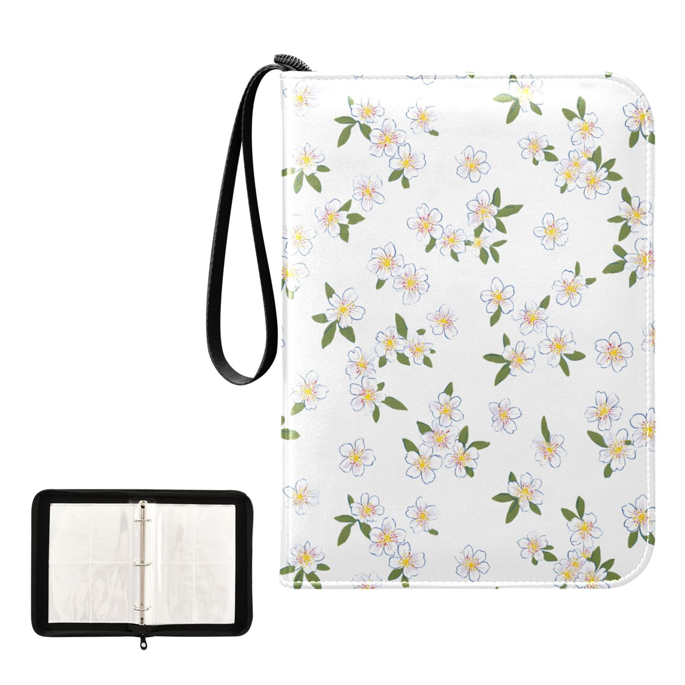 ALAZA Flower-p1 Trading Card Binder 4 Pocket Cards Collection Album 400 Folder Holder