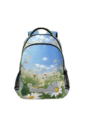 Flowers Daisy Backpack Elementary School Bag Bookbag Travel Rucksack
