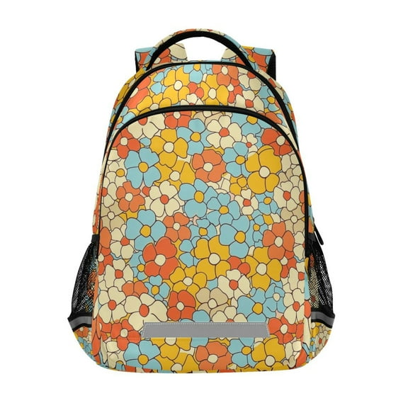 ALAZA Flowers Floral Backpack Elementary School Bag Bookbag Travel Rucksack