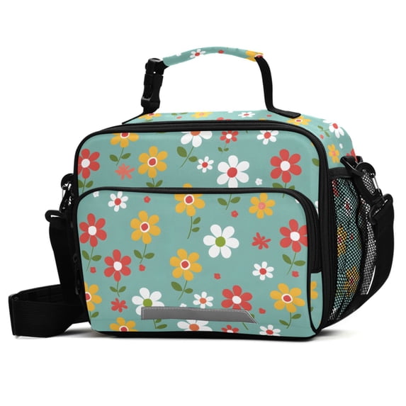 ALAZA Flowers Hand Draw Lunch Box Insulated Cooler Bag Reusable Tote ...