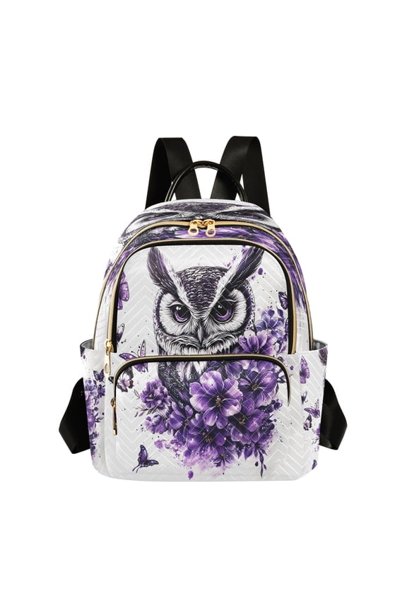Flowers Owl Womens Travel Laptop Backpack Large Daypack Ladies Shoulder Bags S