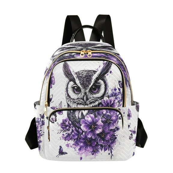 ALAZA Flowers Owl Womens Travel Laptop Backpack Large Daypack Ladies Shoulder Bags S