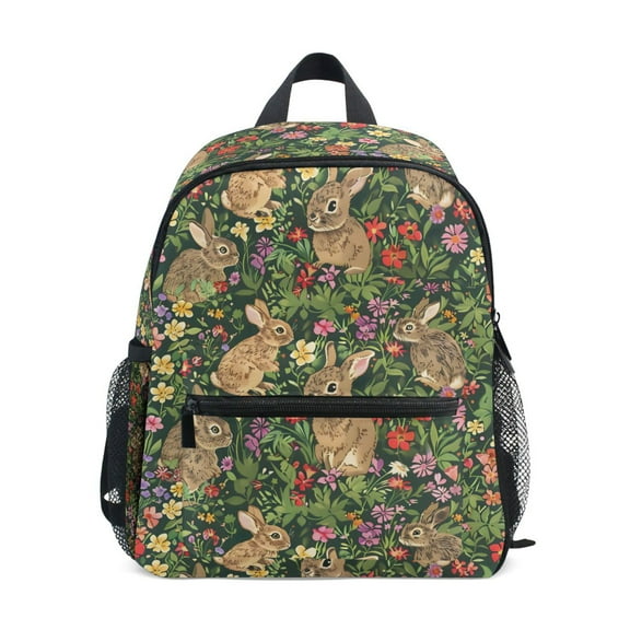 ALAZA Flowers Rabbit Floral School Backpack Small Bookbag Mini Bags