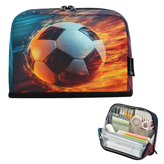 ALAZA Football Art Pencil Case Pen Pouch Bag Large Capacity Organizer