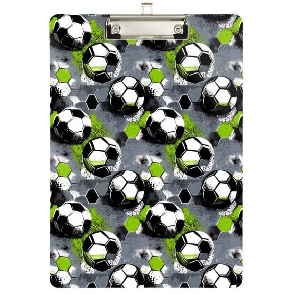 ALAZA Football Artistic Plastic Clipboard A4 Letter Size Decorative Clipboards for Students Women Men 12.5" x 9"