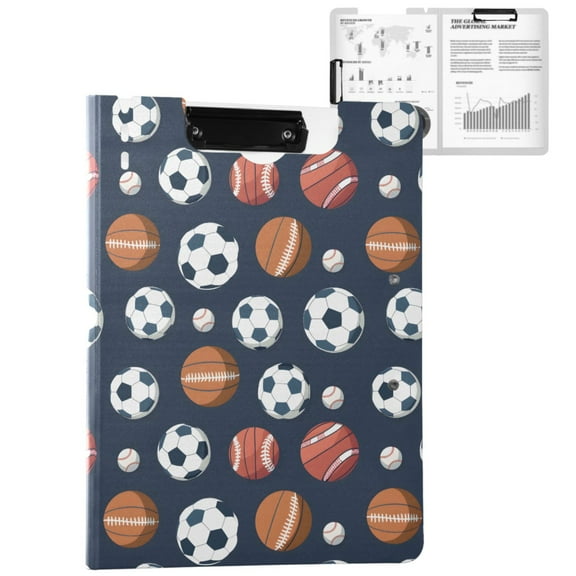 ALAZA Football Baseball A4 Foldable Clipboard 360 Degree Folder Binder