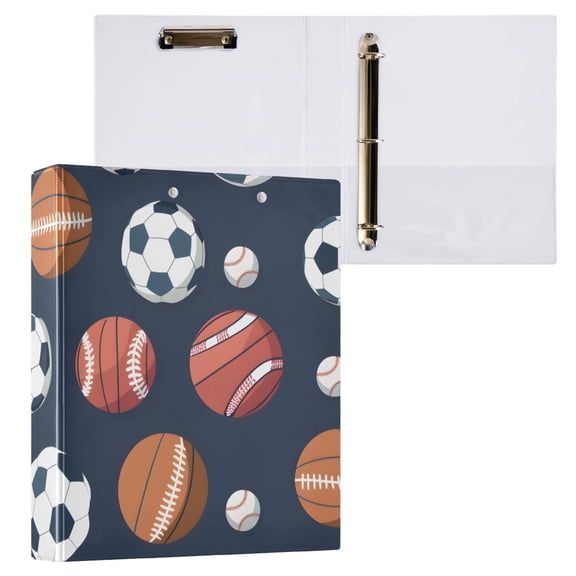 ALAZA Football Baseball Hardcover 3 Ring Binder 1.5" Round Rings Interior Pockets Binders Organizer 1 Pack
