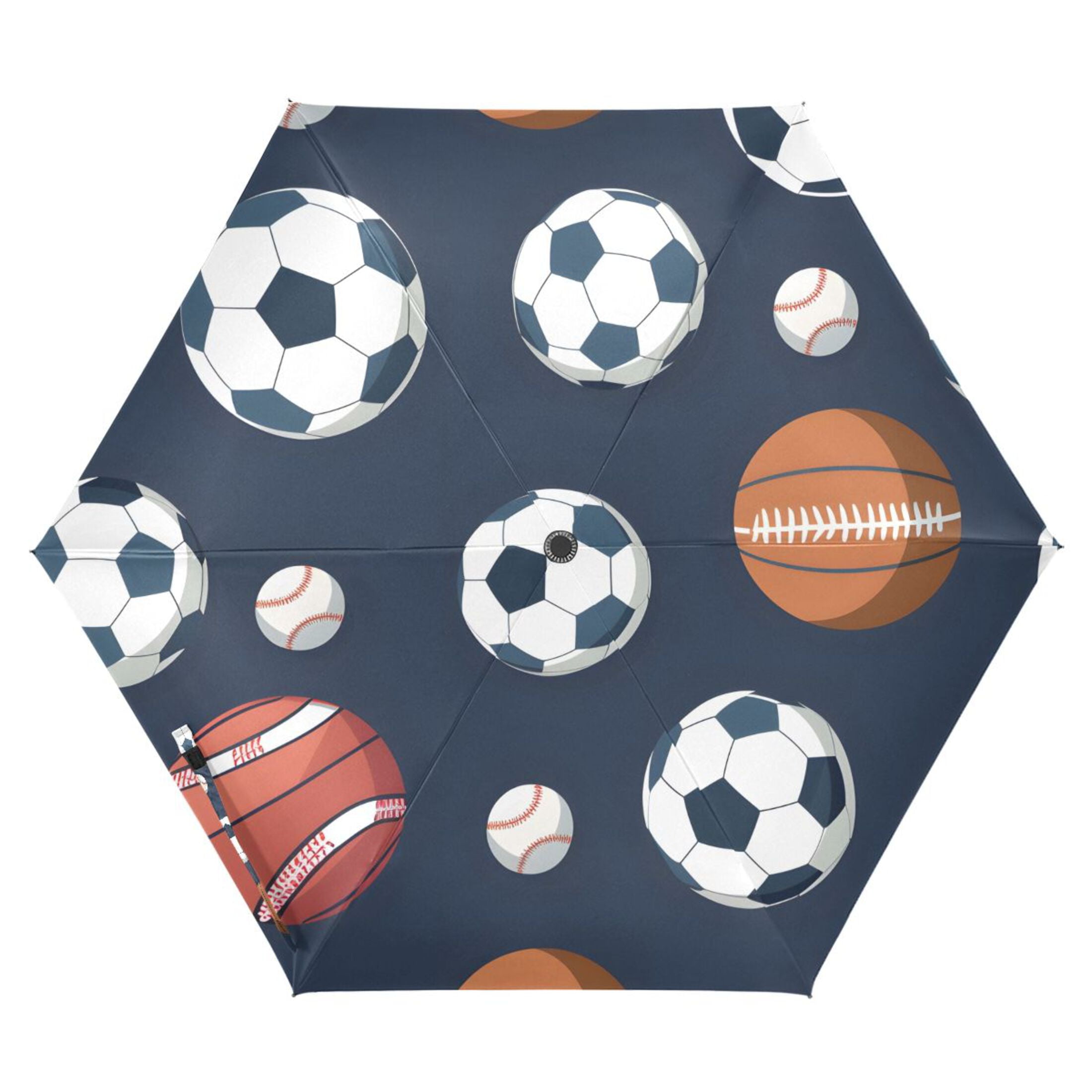 ALAZA Football Baseball UPF 50+ Compact Folding Umbrella for Rain Travel Umbrella Packable