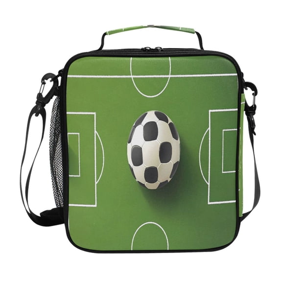 ALAZA Football Field Lunch Box Insulated Lunch Bag Reusable Thermal Cooler Tote School Picnic