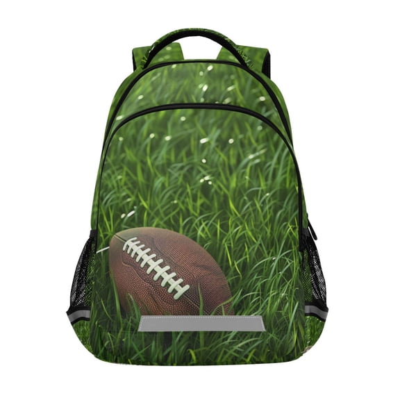ALAZA Football Grasses Backpack Elementary School Bag Bookbag Travel Rucksack