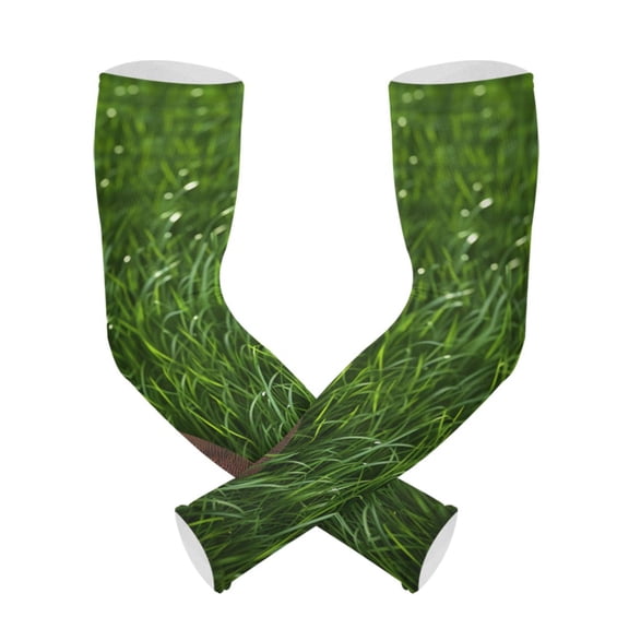 ALAZA Football Grasses UV Sun Protection Arm Sleeves UPF 50+ Compression Cooling Sleeve 1 Pair