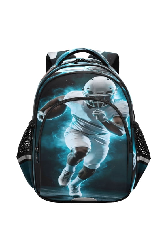 Football Player2 School Backpack Elementary Bag Student Bookbag Travel Rucksack
