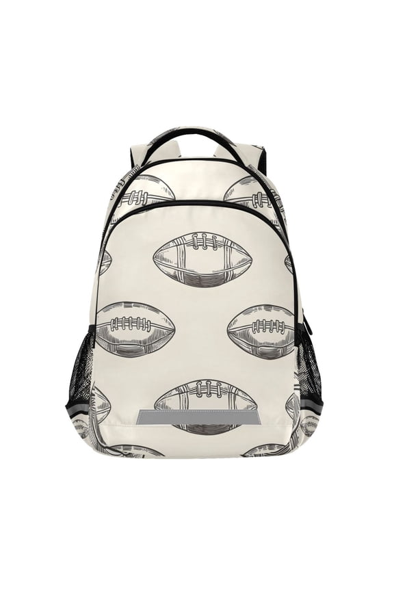 Football Retro Rugby Backpack Elementary School Bag Bookbag Travel Rucksack