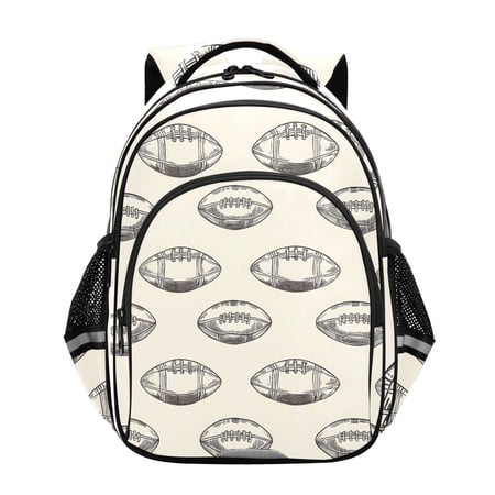 ALAZA Football Retro Rugby School Backpack Elementary Bag Bookbag Travel Rucksack