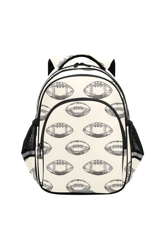Football Retro Rugby School Backpack Elementary Bag Bookbag Travel Rucksack