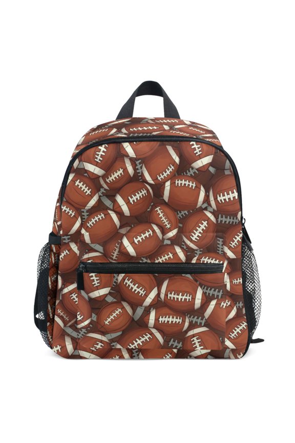 Football Rugby Ball Pattern School Backpack Student Bookbag Mini Bag