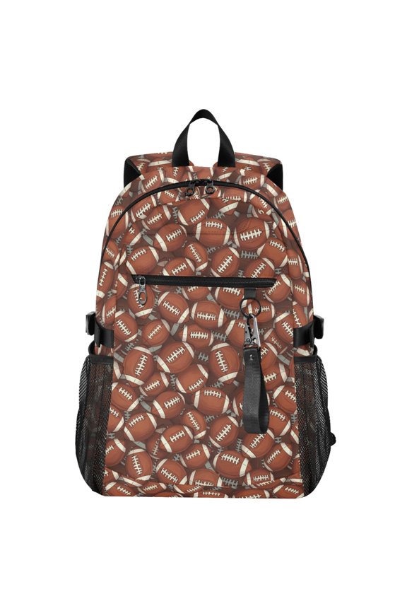 Football Rugby Ball Pattern School Backpack Travel Laptop Bag College Bookbag Casual Daypack for Women Men